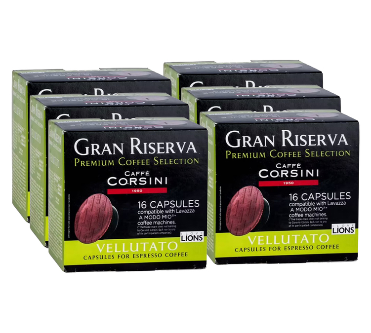 96 A Modo Mio® kompatibla kapslar Gran Riserva Vellutato - Corsini