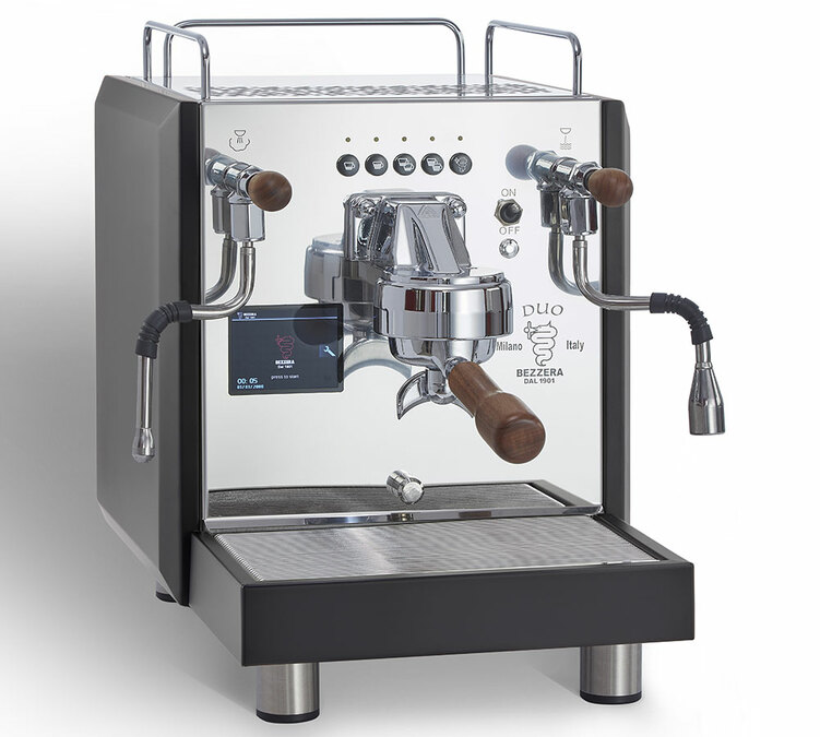 BEZZERA Duo DE espressomachine van roestvrij staal en zwart