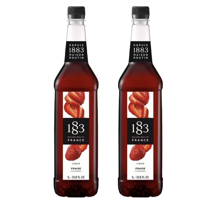 Sciroppo 1883 Routin al gusto di fragola - Bottiglia di plastica - 2 x 1 L