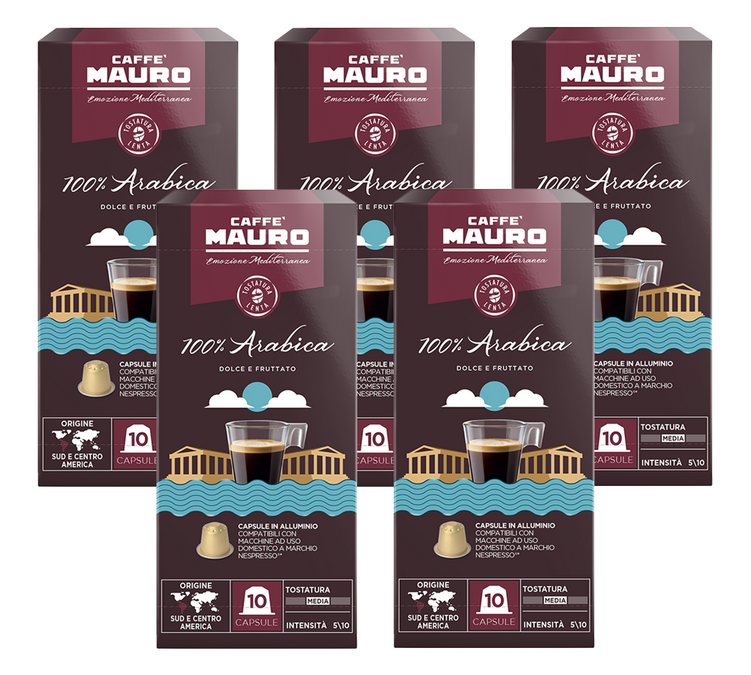 50 capsule compatibili con Nespresso* Original, 100% Arabica – CAFFÈ MAURO