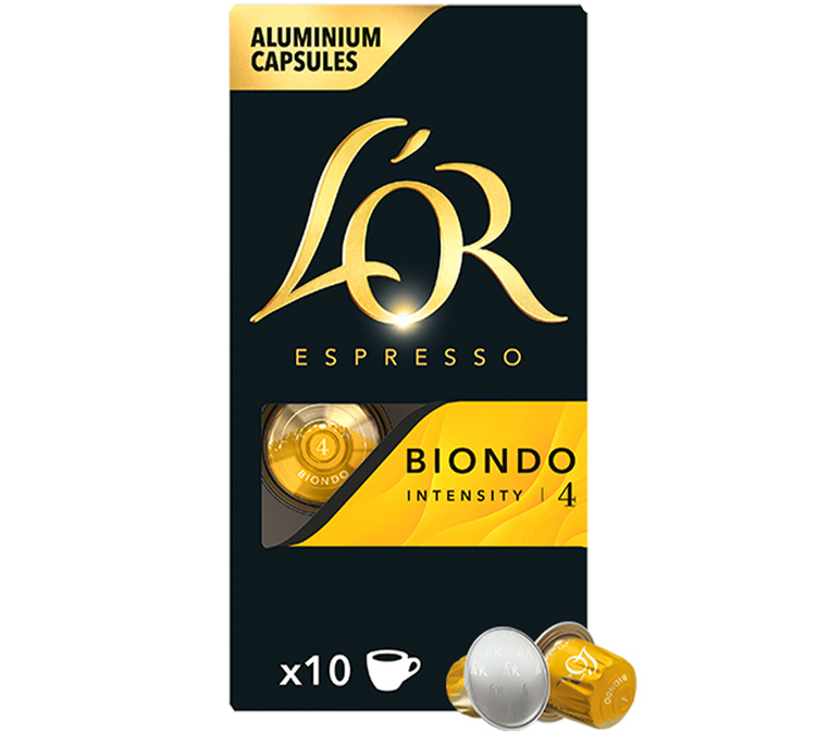 10 капсули, съвместими с Nespresso* Original Biondo - L'OR ESPRESSO