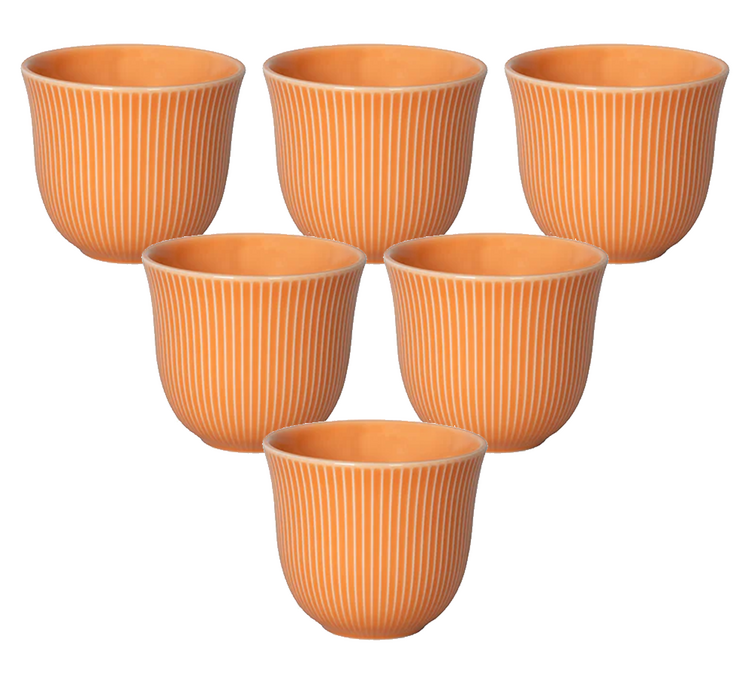 6 Tazze da caffè goffrate 250 ml arancione - LOVERAMICS