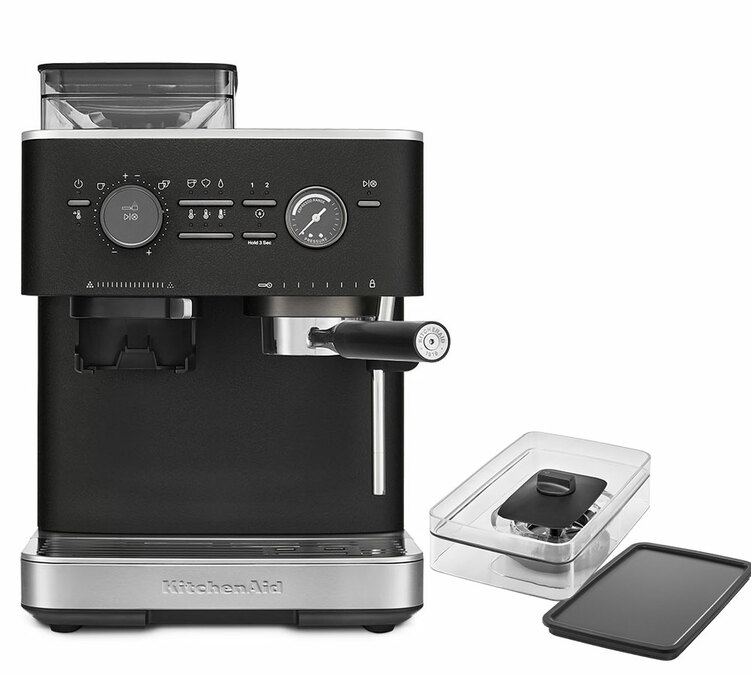 Semi-automatic espresso machine, 5KES6551EBK, KITCHENAID, truffle black.