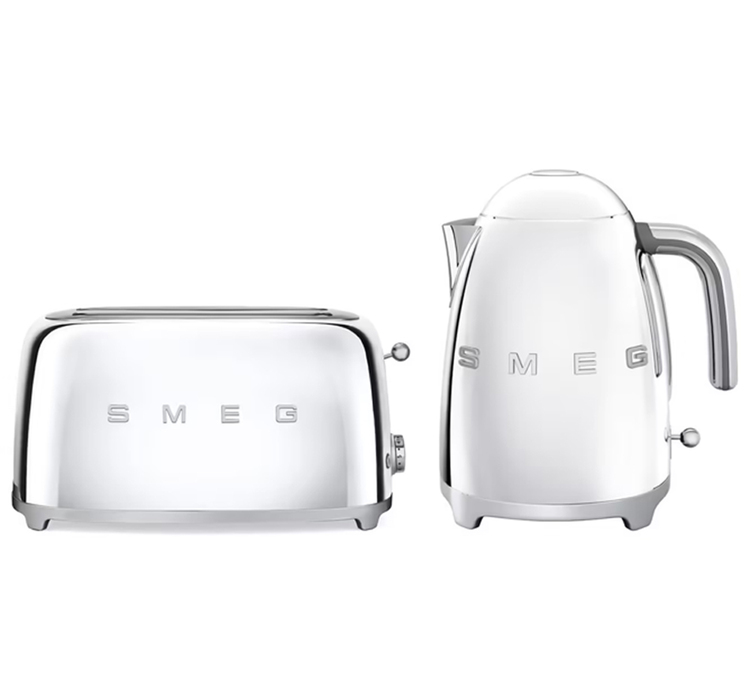 Set Petit-Déjeuner Grille-Pain TSF02SSEU et Bouilloire KLF03SSEU Chromé - SMEG