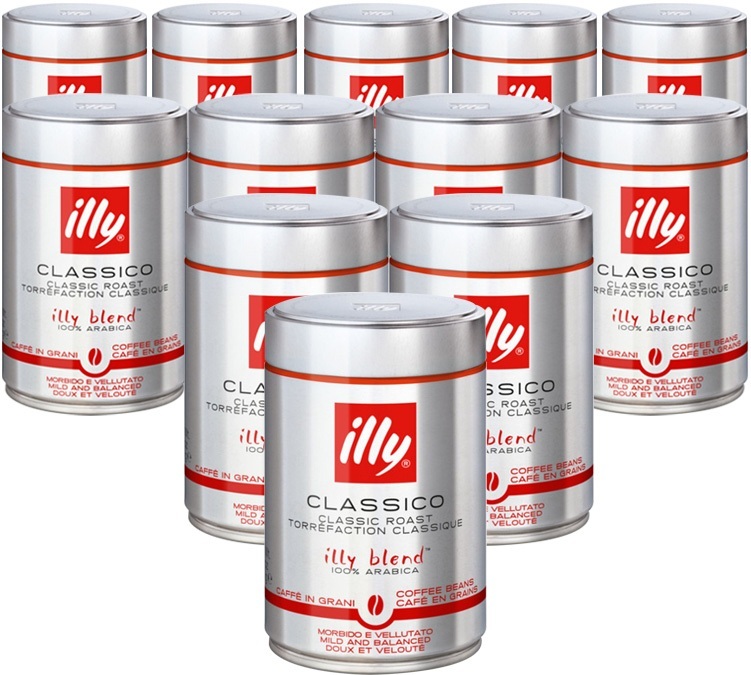 12 paquetes de 250 g de café en grano para profesionales - Classico - ILLY
