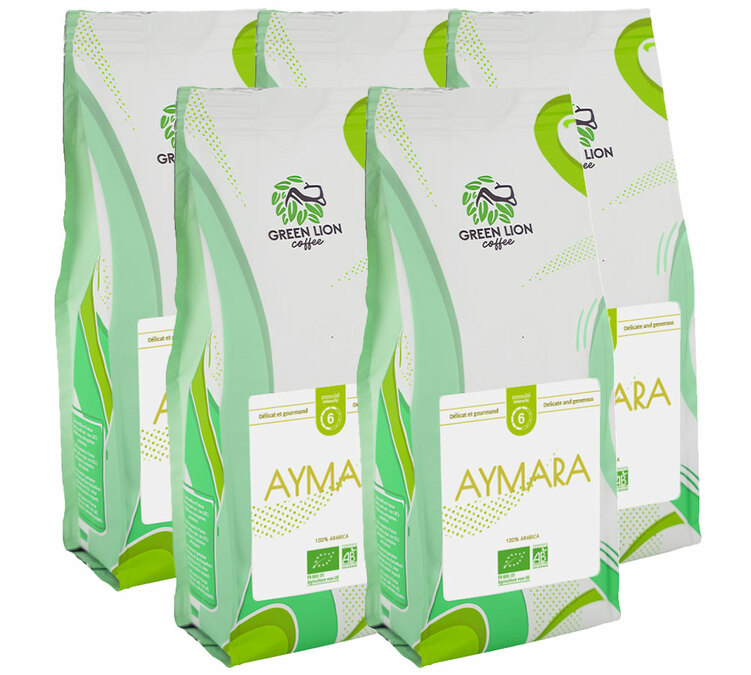 5 kg - Luomu Aymara Kokonaiset Kahvipavut Ammattilaisille - Green Lion Coffee