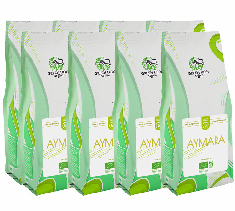 8 kg - Økologiske Aymara Kaffebønner for Profesjonelle - Green Lion Coffee