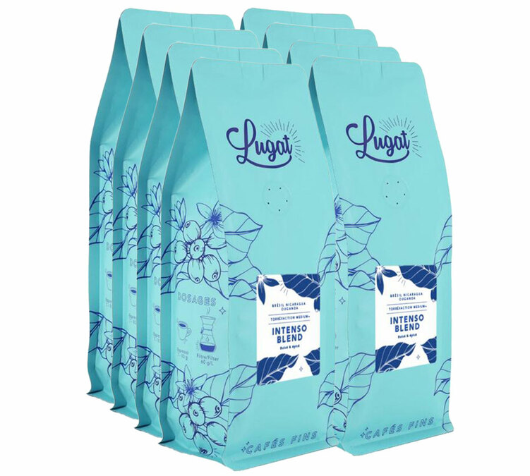 8 kg - Caffè in grani per professionisti Intenso Blend (precedentemente chiamato Miscela Italiana) - Cafés Lugat