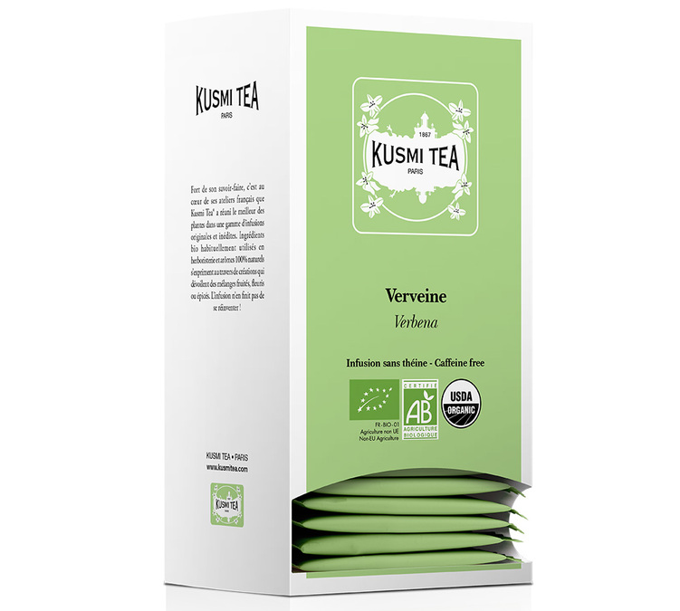 25 bustine di infuso professionale alla verbena biologica - KUSMI TEA