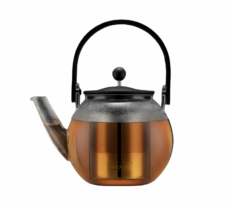Roestvrij staal/glas French press met handvat en filter 1 L Bodum