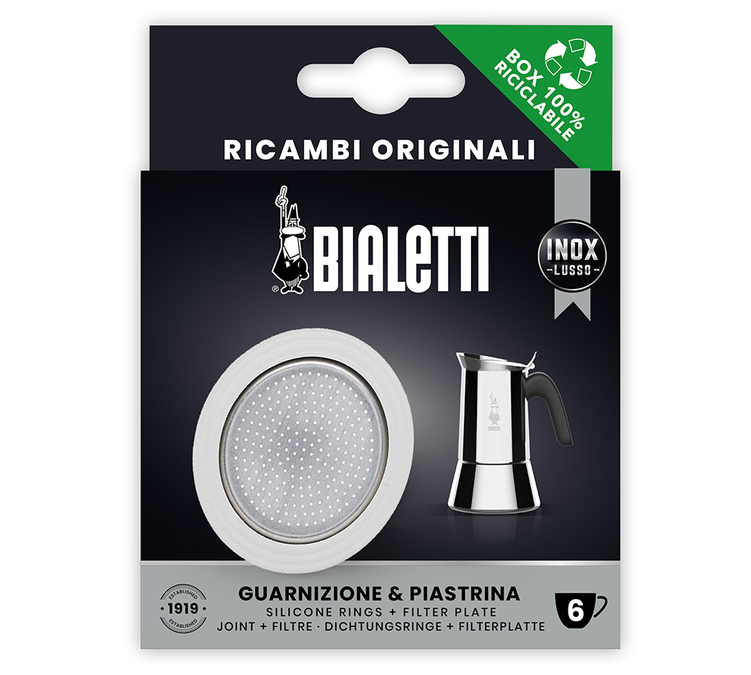 Bialetti Sett 1 pakning + 1 filter for induksjonskaffetrakter 6 kopper