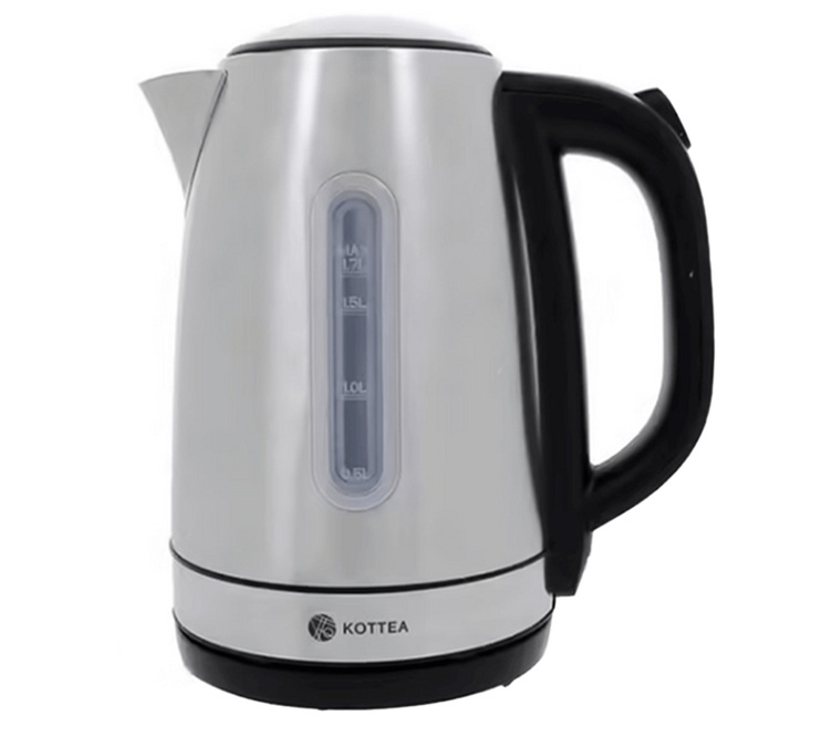 KOTTEA professional kettle, 1.7L stainless steel, model KT101 + descaling solution & tea included as a gift.