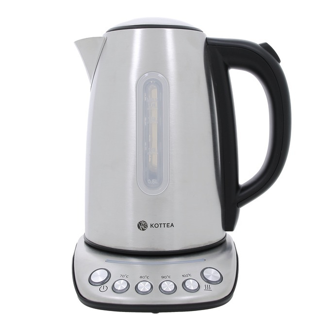 Bollitore professionale Kottea KT102 in acciaio inox, capacità 1,7 litri + anticalcare e tè in omaggio.
