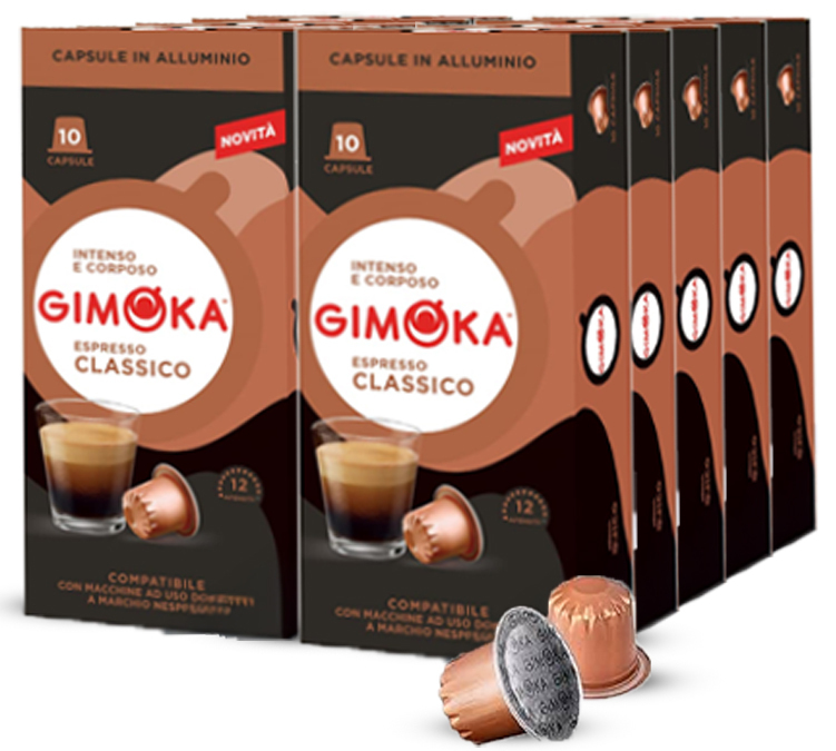 100 kapslar kompatibla med Nespresso* Original Espresso Classico - GIMOKA