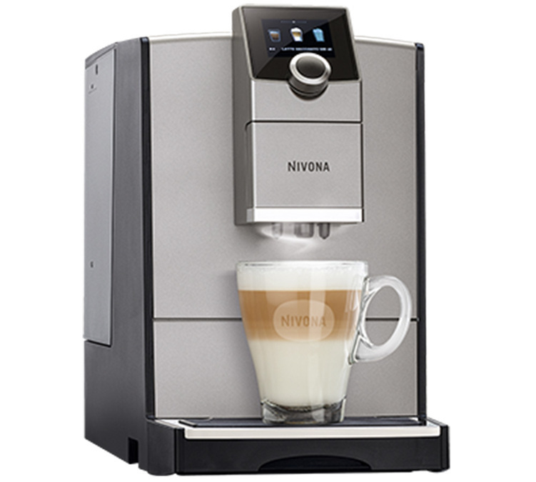NiVONA, cafetera profesional CafeRomatica 795, acabado Titanio Cromado – Pack profesional.