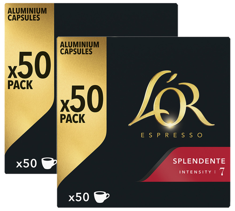 100 Nespresso*-kompatible Kapseln, Original Splendente, für den professionellen Gebrauch – L’OR ESPRESSO