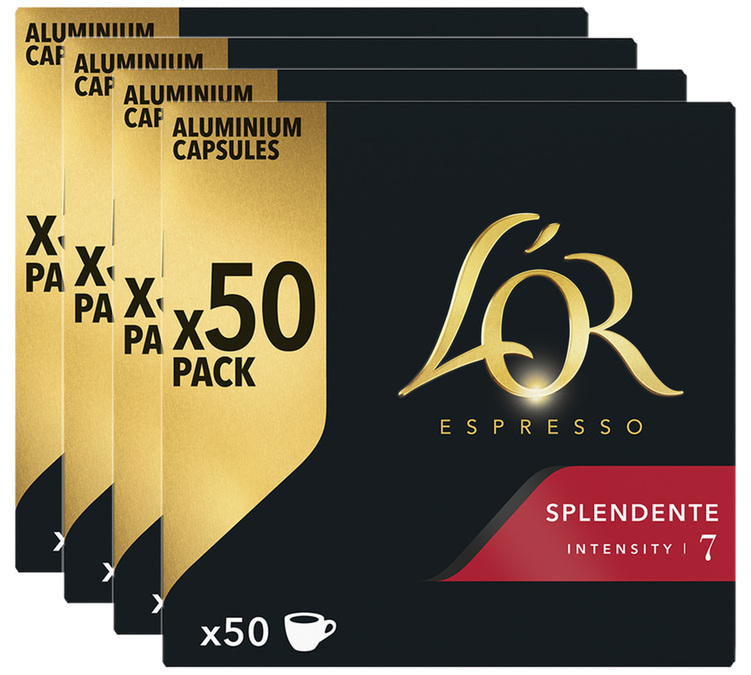200 cápsulas profissionais Splendente compatíveis com Nespresso* Original - L'OR ESPRESSO