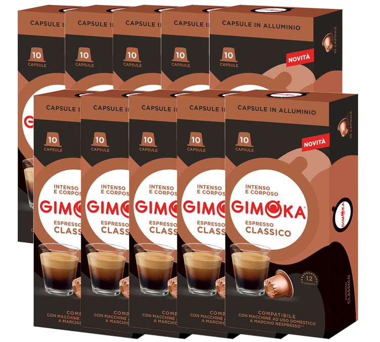 100 professionelle Nespresso* Original kompatible Kapseln Espresso Classico - GIMOKA