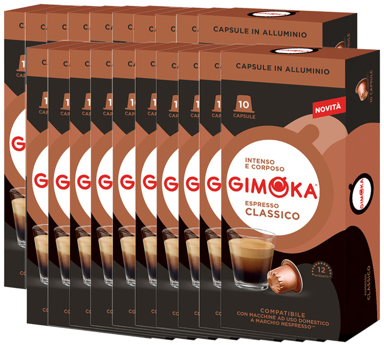 200 cápsulas profissionais compatíveis com Nespresso* Original Espresso Classico - GIMOKA
