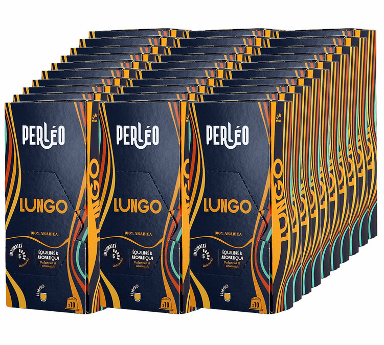 300 cápsulas compatíveis com Nespresso* Original Lungo para uso profissional - PERLEO