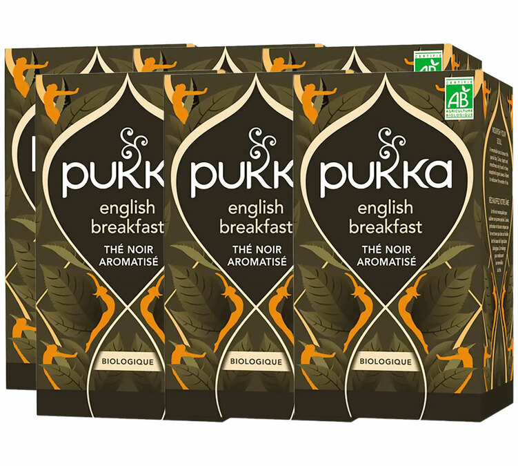Chá para profissionais em saquetas - Chá Preto Elegante English Breakfast Bio 6 x 20 saquetas - PUKKA