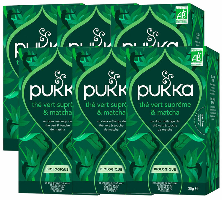 Zielona Herbata dla Profesjonalistów Matcha Supreme Bio 6 x 20 torebek - PUKKA