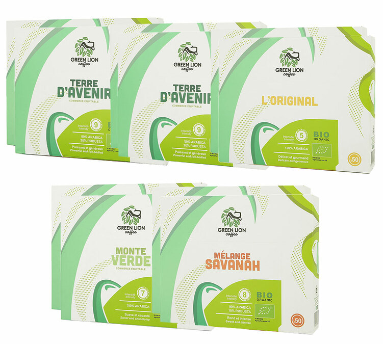 Bio-Entdeckerpaket mit 500 Nespresso*-kompatiblen Kapseln – GREEN LION COFFEE