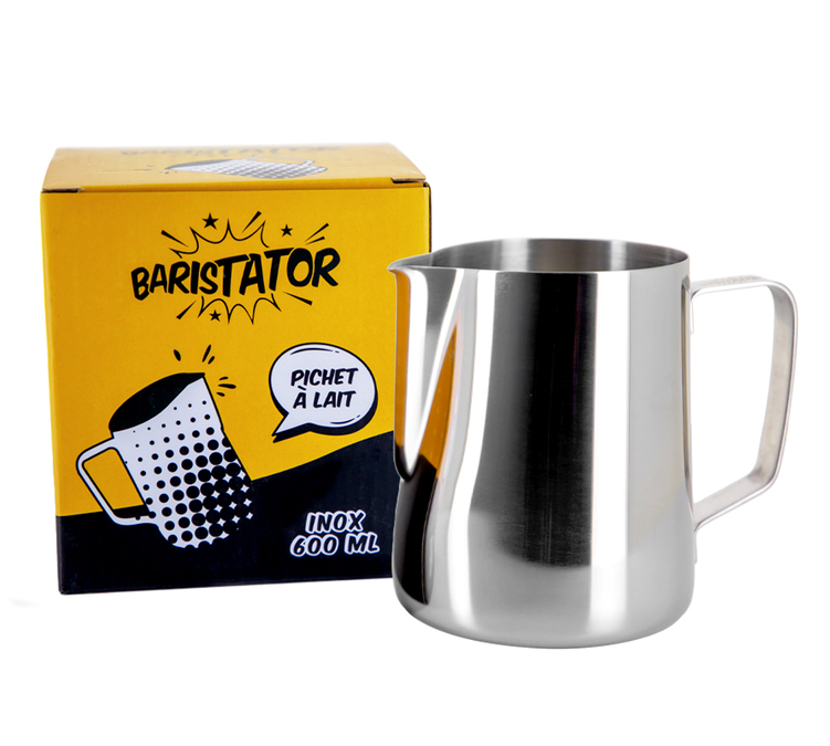 Nerūdijančio plieno pieno ąsotis, 600 ml, skirta profesionalams – „BARISTATOR“.