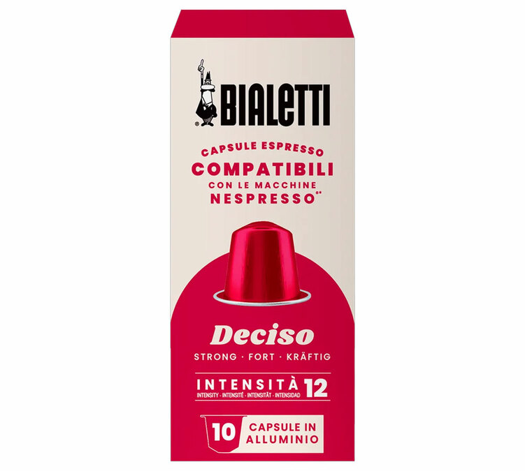 10 cápsulas compatíveis com Nespresso* Original, sabor Deciso - BIALETTI