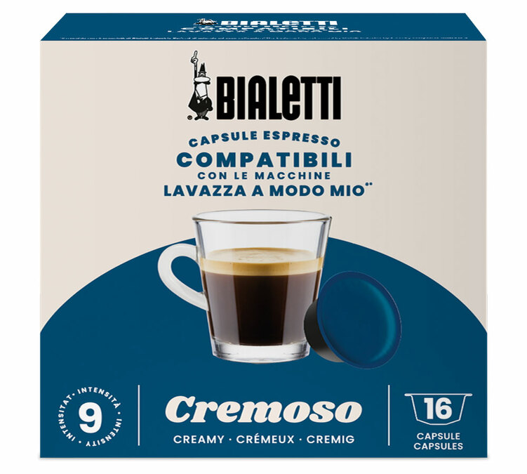 16 cápsulas Lavazza A Modo Mio, compatibles, de sabor cremoso - Bialetti.