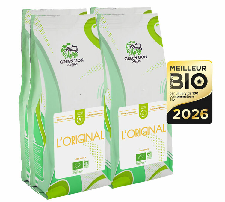4 kg - Mlevena Kafa za Profesionalce Original Bio - Nagrađena kao Najbolji Bio Proizvod - Green Lion Coffee