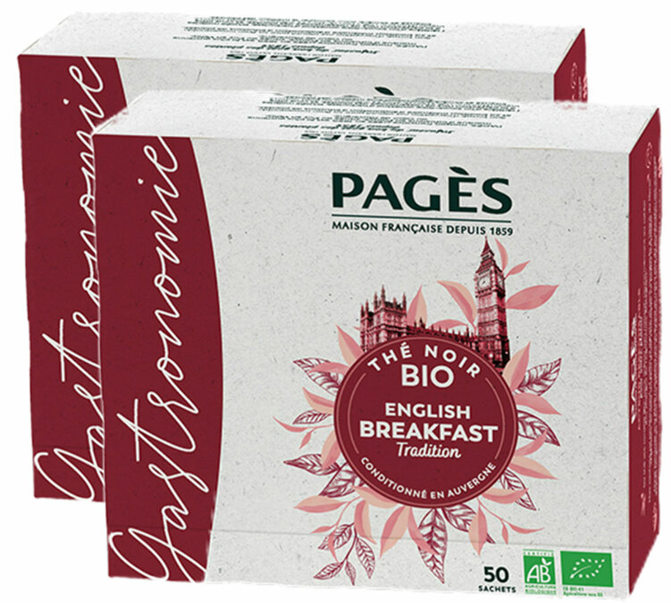 Svart te English Breakfast ekologiskt för proffs 2x50 påsar - PAGÈS