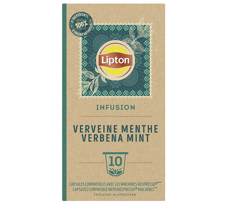 10 Kapseln, kompatibel mit Nespresso* Original – Verveine-Minze-Infusion – LIPTON