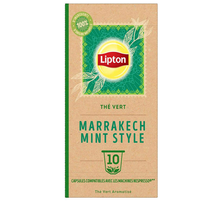 10 Kapseln, kompatibel mit Nespresso* Original, Grüner Tee Marrakech Minze - LIPTON