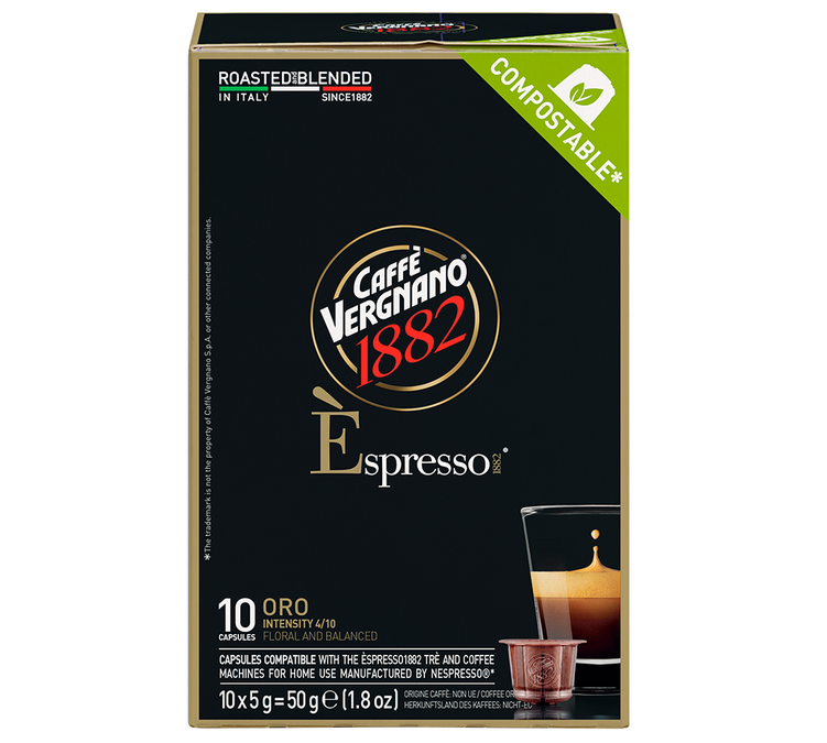 10 kompatible kapsler for Nespresso* Original Espresso Oro - CAFFE VERGNANO