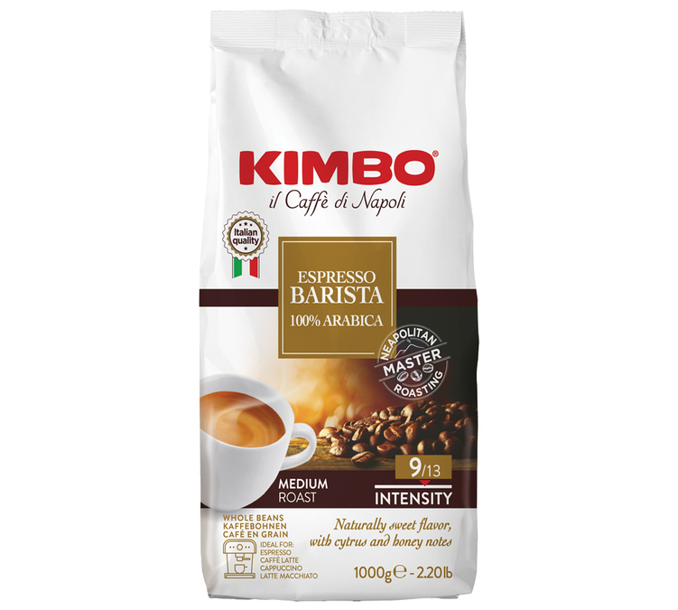 1 kg - Whole Bean Coffee - Espresso Barista 100% Arabica - KIMBO