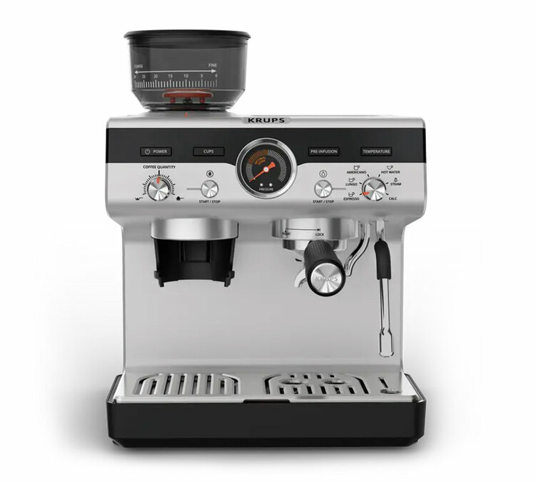 KRUPS Precision + roestvrijstalen espressomachine met molen en barista-kit