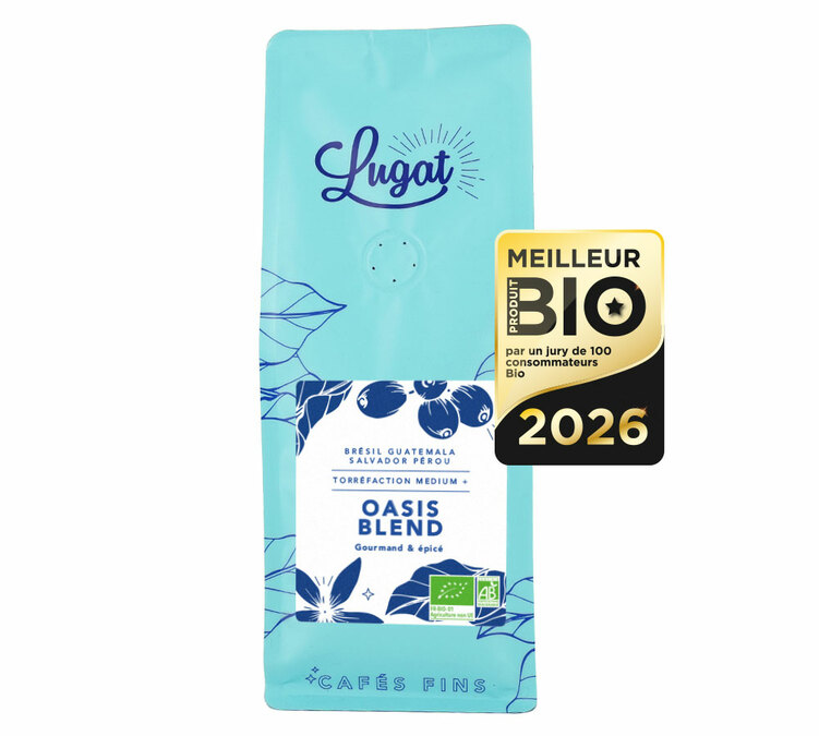 250 g - Café em Grão - Mistura Oasis - Premiado Melhor Produto Biológico - LUGAT