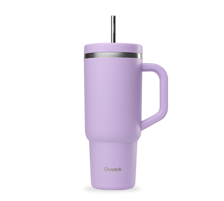 Izolirana boca sa slamkom Travel cup lavanda - 90 cl - QWETCH