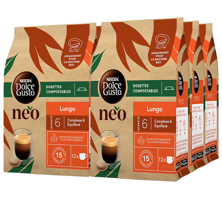 72 κάψουλες Dolce Gusto Neo - Lungo - NEO BY NESCAFE® DOLCE GUSTO®