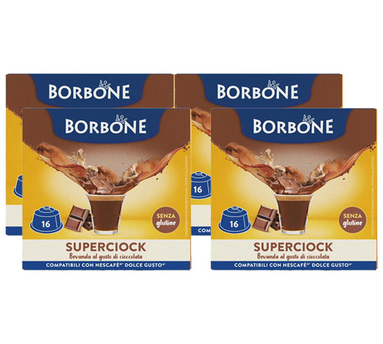 64 капсуле, компатибилне са апаратима Nescafé* Dolce Gusto* Superciock – CAFFE BORBONE.