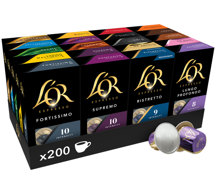 20 kapszula, kompatibilis a Nespresso* Original gépekkel – válogatott ízek – L'OR ESPRESSO