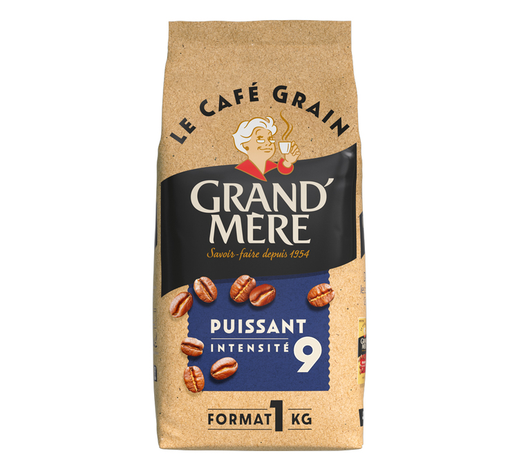 1 kg - Hela Kaffebönor - Stark - GRAND MERE