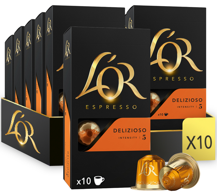 100 capsule compatibili con Nespresso* Original Espresso Delizioso - L'OR ESPRESSO