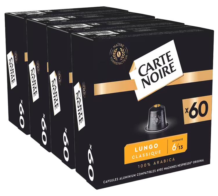 240 capsules compatibel met Nespresso* Original Espresso Lungo nr. 6 - CARTE NOIRE