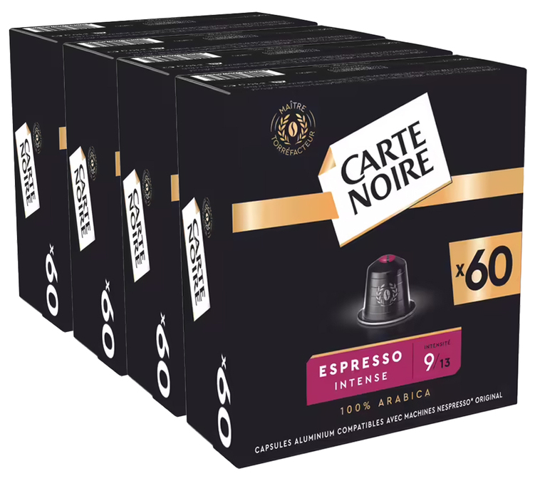 240 capsules compatibles Nespresso* Original Espresso Intense n°9 - CARTE NOIRE