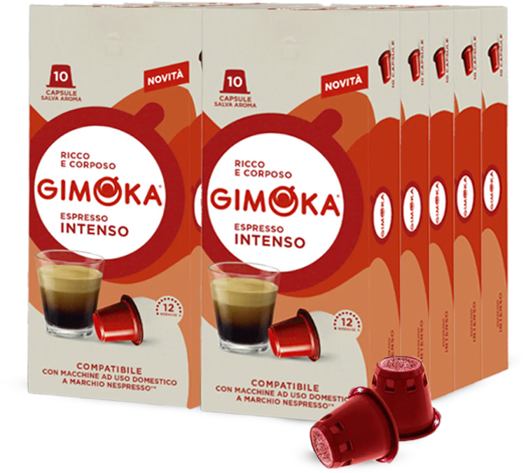100 κάψουλες, συμβατές με τις μηχανές Nespresso®, γεύση Intenso – GIMOKA