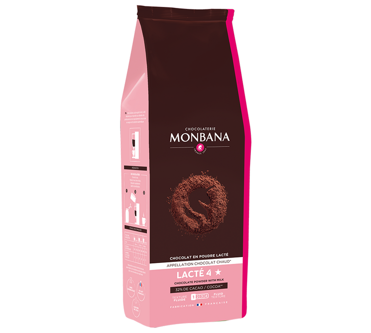 Schokoladenpulver für Milchgetränke, 4 Sterne – lose, 1 kg – MONBANA