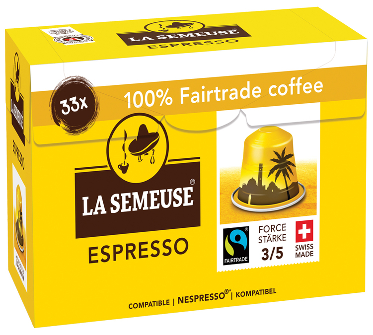 33 kapslar, kompatibla med Nespresso* Original Espresso – Fairtrade – LA SEMEUSE