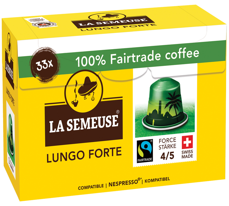 33 capsules, geschikt voor Nespresso* Original Lungo Forte - Fairtrade - LA SEMEUSE